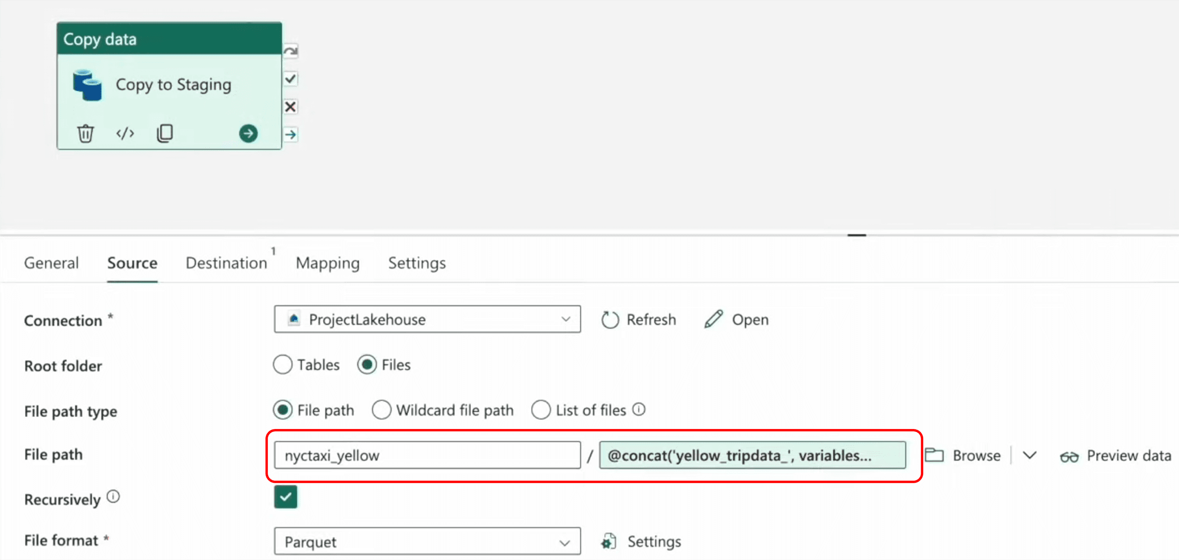 Data ingestion — Data Factory copy activity — 1