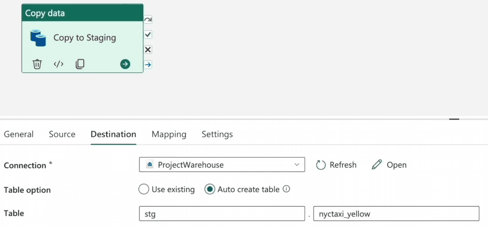 Data ingestion — Data Factory copy activity — 2