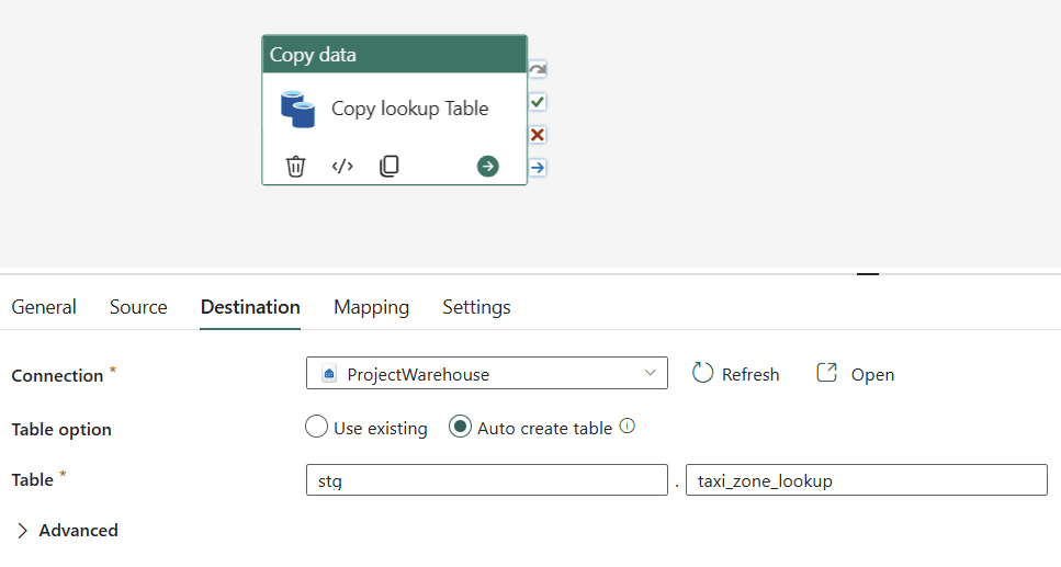 Data ingestion — Data Factory copy activity — 2