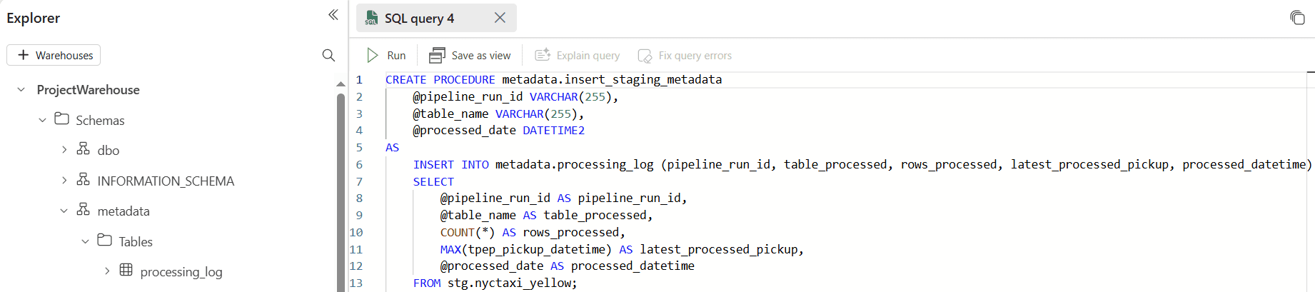 Cleaning & transformation — stored procedures & Dataflow Gen2 — 1